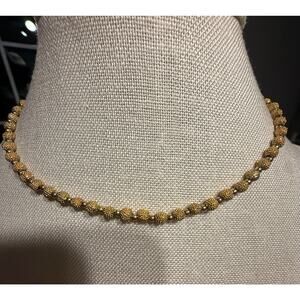 Vintage Napier Gold Tone Beaded Necklace 15”